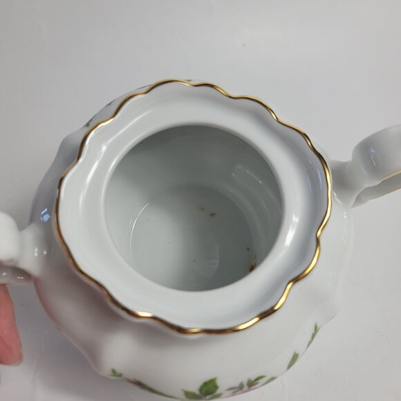 Traditions China Johann Haviland Moss Rose Sugar Bowl White with Pink Roses - Picture 7 of 16